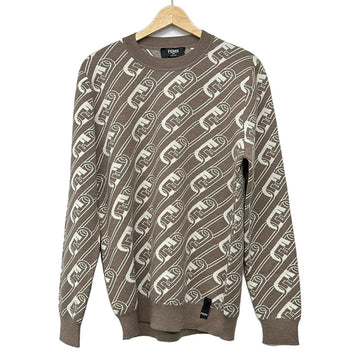 Fendi Dark Gray Beige Men's Sweater