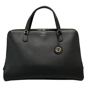 Gucci Black Leather Tote Bag