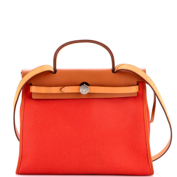 Hermes Herbag Zip Leather And Toile 31
