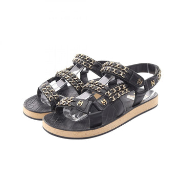 Chanel Coco Mark Chain Sandals Flat