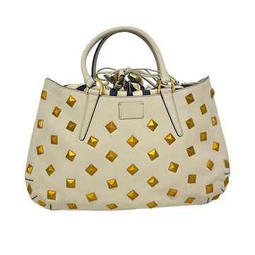 Fendi Cream Gold Leather Handbag