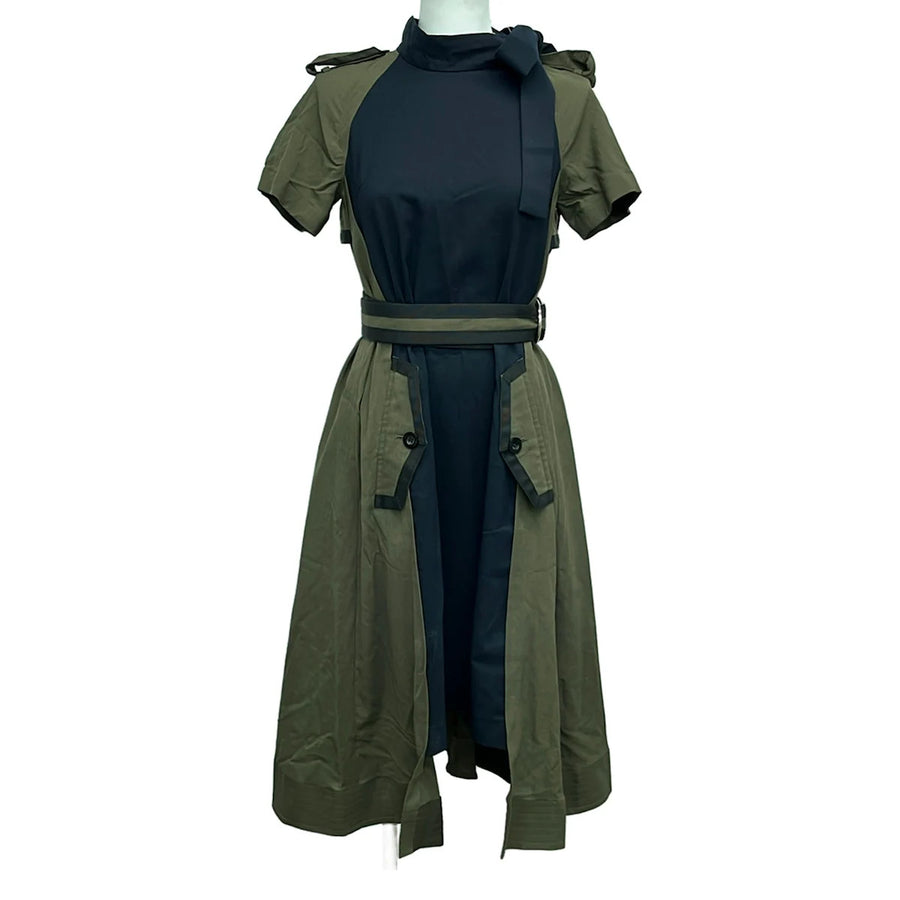 Sacai Khaki Navy Women's Dress
