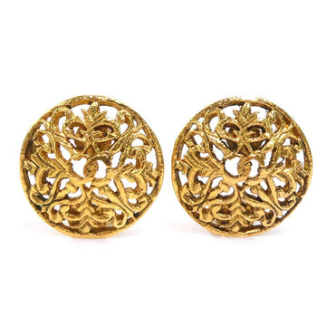 Chanel Cc Logo Earrings Gold Metal
