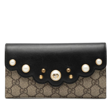 Gucci Gg Supreme Pearl Studded Peony