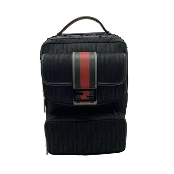 Fendi Black Red Dark Gray Nylon Rubber