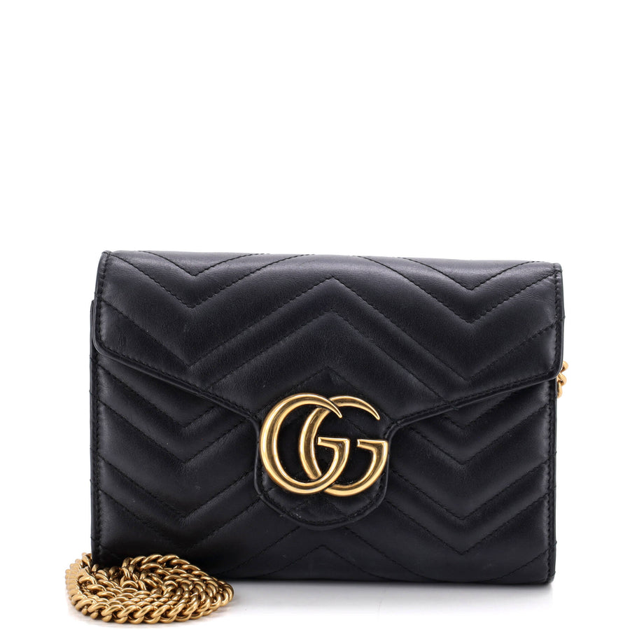 Gucci Gg Marmont Chain Wallet Matelasse