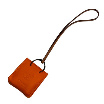 Hermes Sack Orange Bag Charm Feu Gold