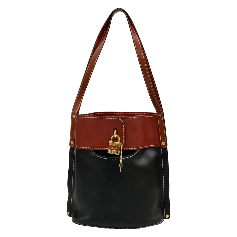 Chloe Abbey Shoulder Bag Brown Black