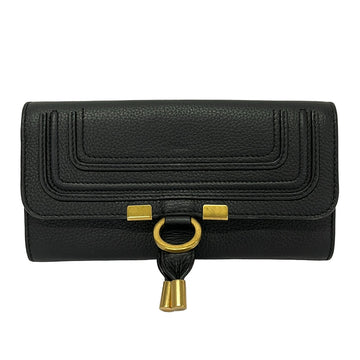 Chloe Mercy Long Zip Wallet Black Gold