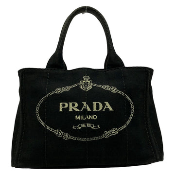 Prada Canapa Tote Bag Black Canvas