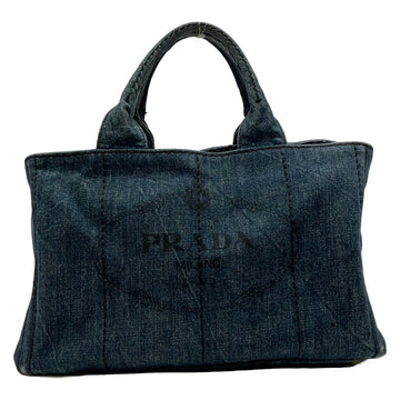 Prada Canapa Tote Bag Navy Denim