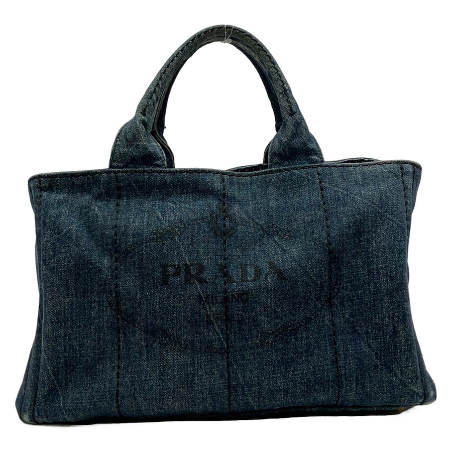 Prada Canapa Tote Bag Navy Denim