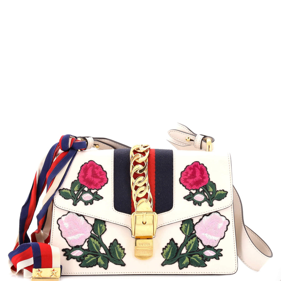 Gucci Sylvie Shoulder Bag Embroidered