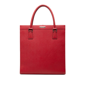 Burberry Leather Tote Pre-Loved Red