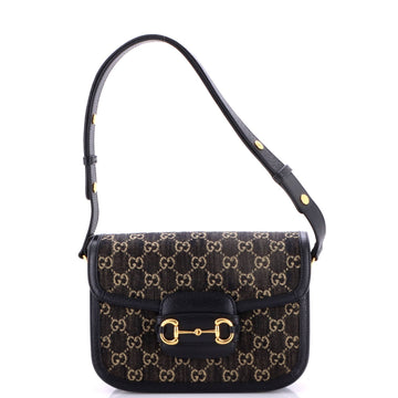 Gucci Horsebit Shoulder Bag Gg Denim