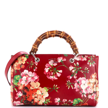 Gucci Bamboo Shopper Tote Blooms Print