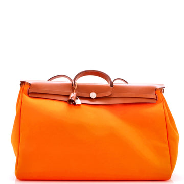 Hermes Herbag Cabine Toile And Leather