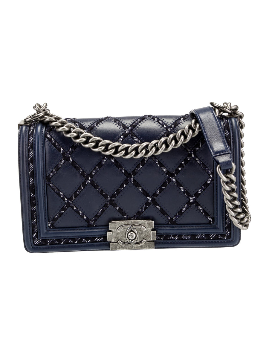 Chanel Medium Tweed Double Boy Bag