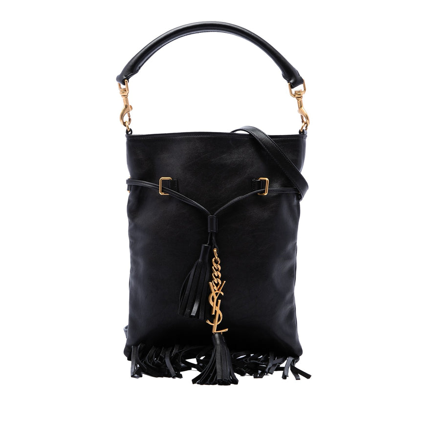 Saint Laurent Small Leather Fringe Flat