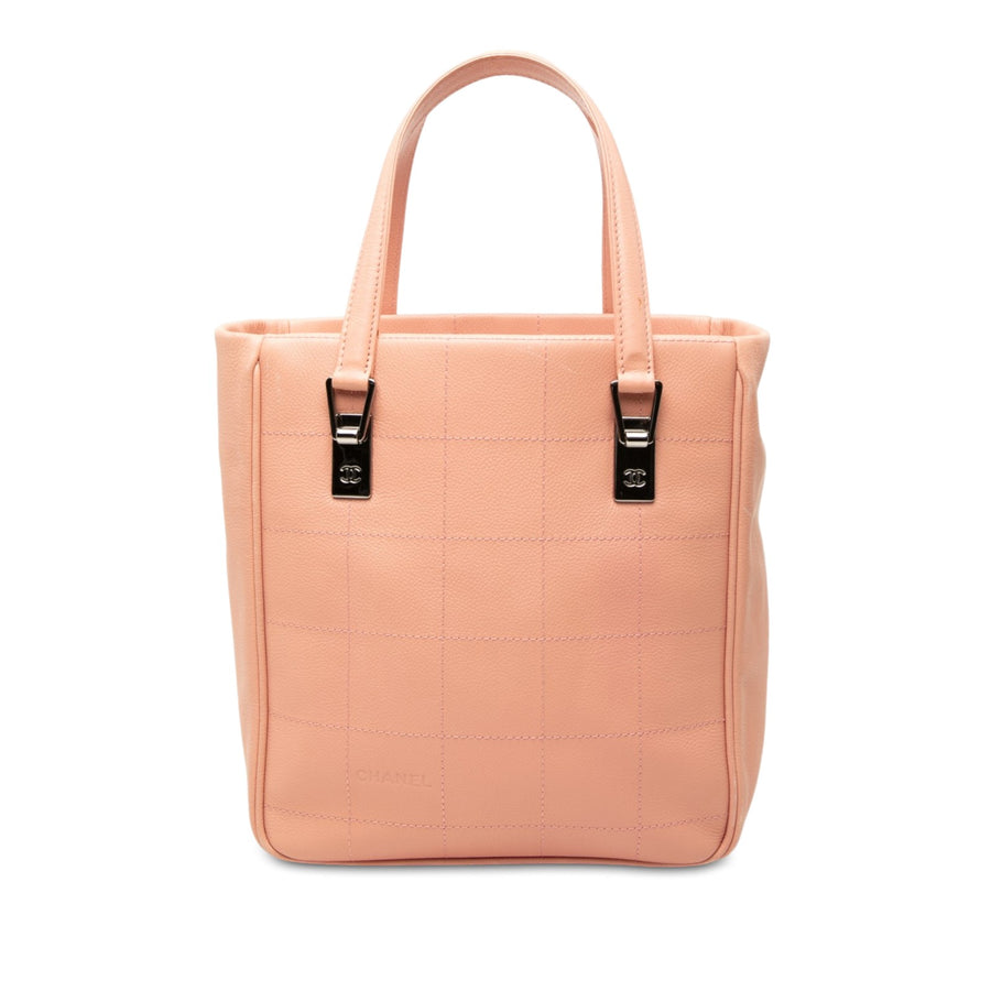 Chanel Cc Chocolate Bar Caviar Tote Pre-