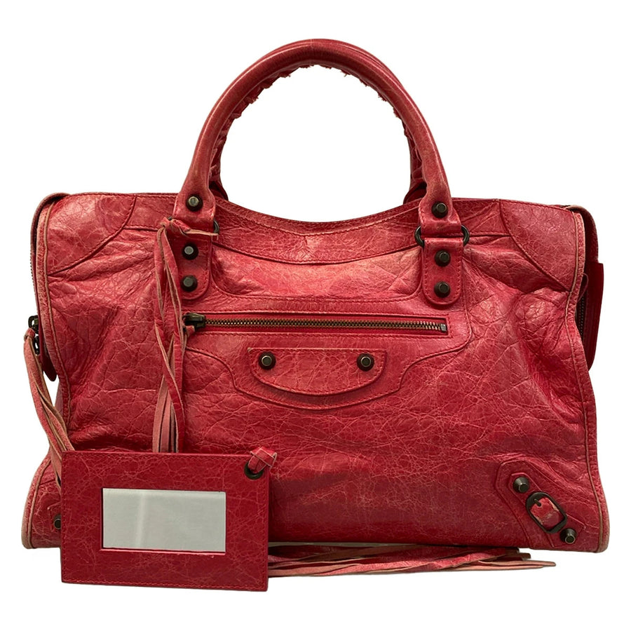 Balenciaga The City Pink Leather Handbag