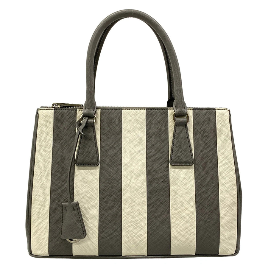 Prada Galleria Medium Bag Gray White