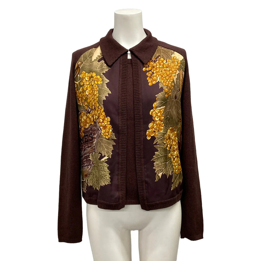 Hermes Dark Brown Yellow Multi Silk