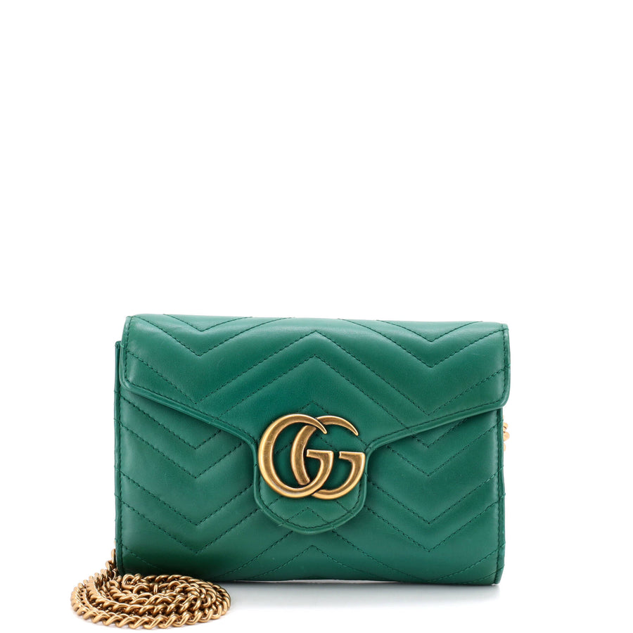 Gucci Gg Marmont Chain Wallet Matelasse