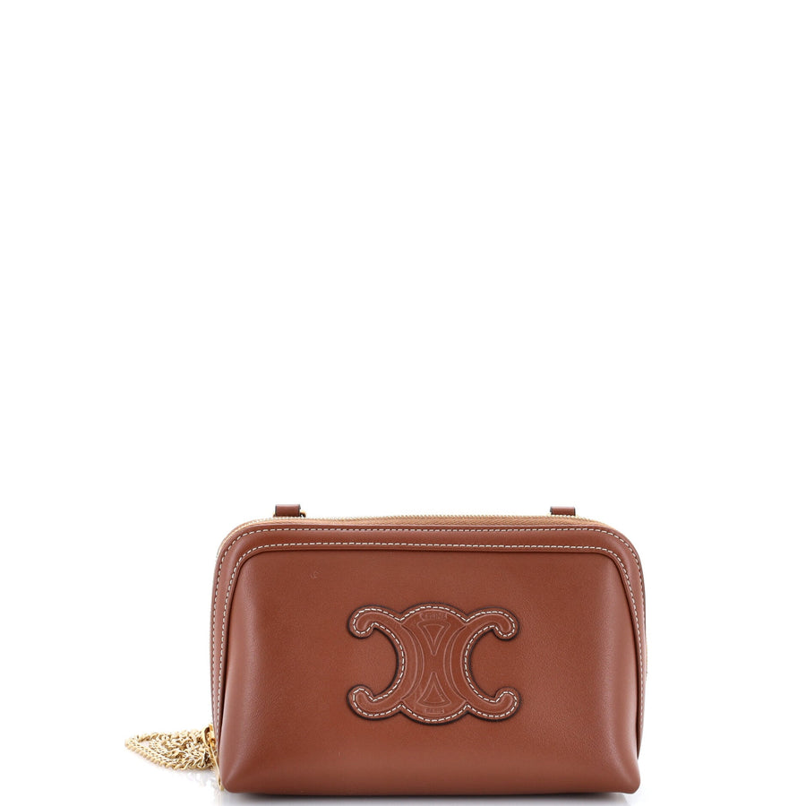 Celine Cuir Triomphe Zip Around Chain