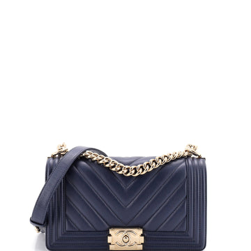 Chanel Boy Flap Bag Chevron Calfskin Old