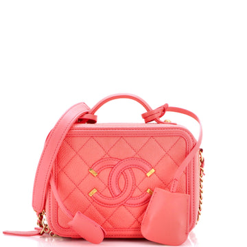 Chanel Filigree Vanity Case Quilted