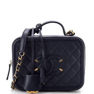 Chanel Filigree Vanity Case Quilted
