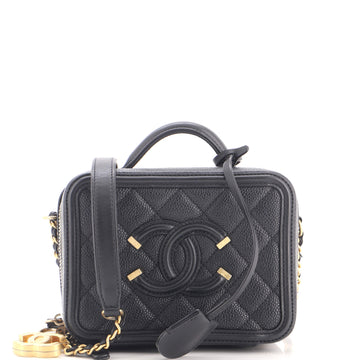 Chanel Filigree Vanity Case Quilted