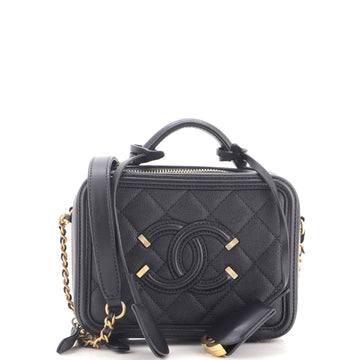 Chanel Filigree Vanity Case Quilted