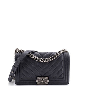 Chanel Boy Flap Bag Chevron Caviar Old