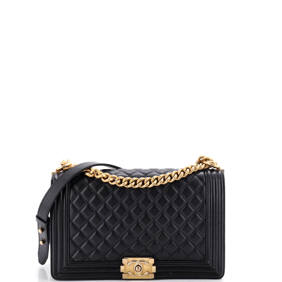 Chanel Boy Flap Bag Quilted Goatskin New