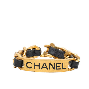 Chanel Vintage Bracelet Leather Black