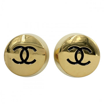 Chanel Cc Logo Round Clip-On Earrings