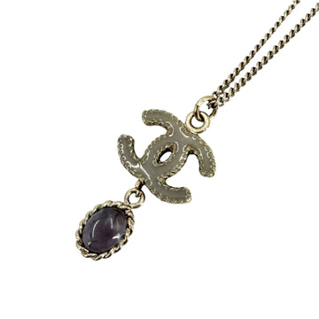 Chanel Cc Logo Pendant Necklace Metal