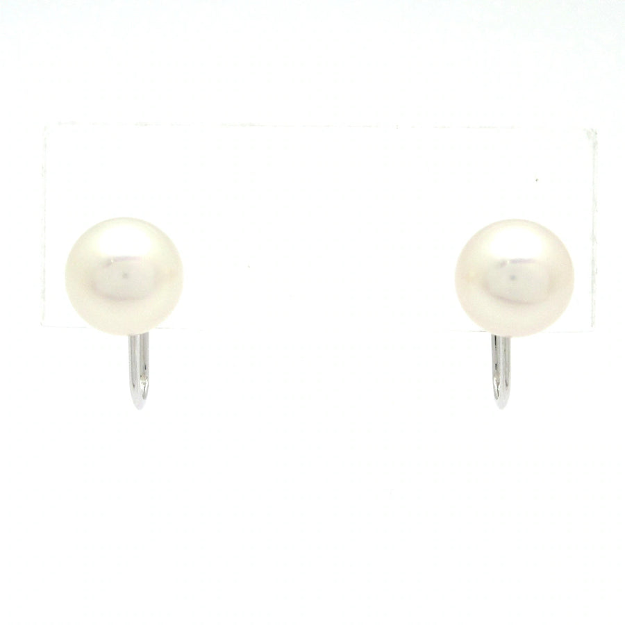 Mikimoto 18K White Gold Pearl Clip On