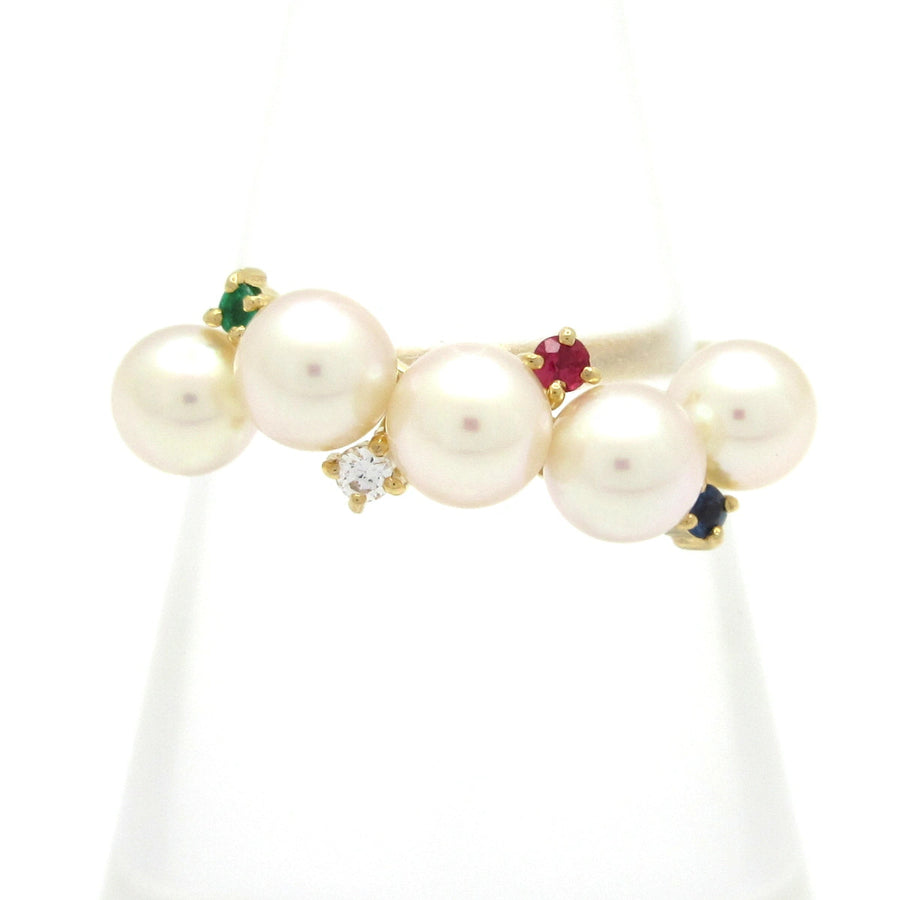 Tasaki 18K Yellow Gold Pearl Diamond