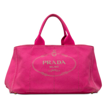 Prada Canvas Canapa Logo Tote Pre-Loved