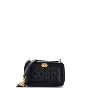 Chanel Boy Double Zip Clutch With Chain