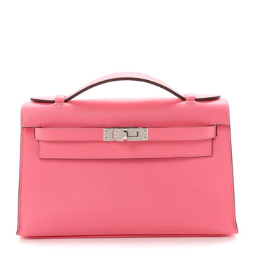 Hermes Swift Kelly Pochette Clutch Rose