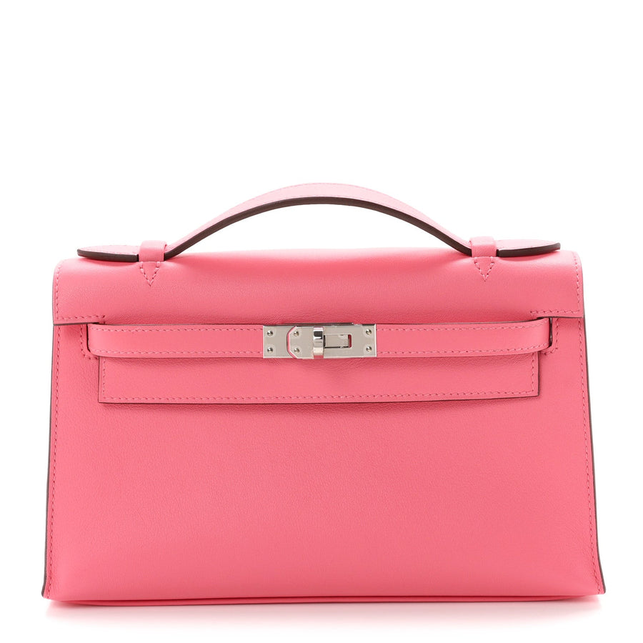 Hermes Swift Kelly Pochette Clutch Rose