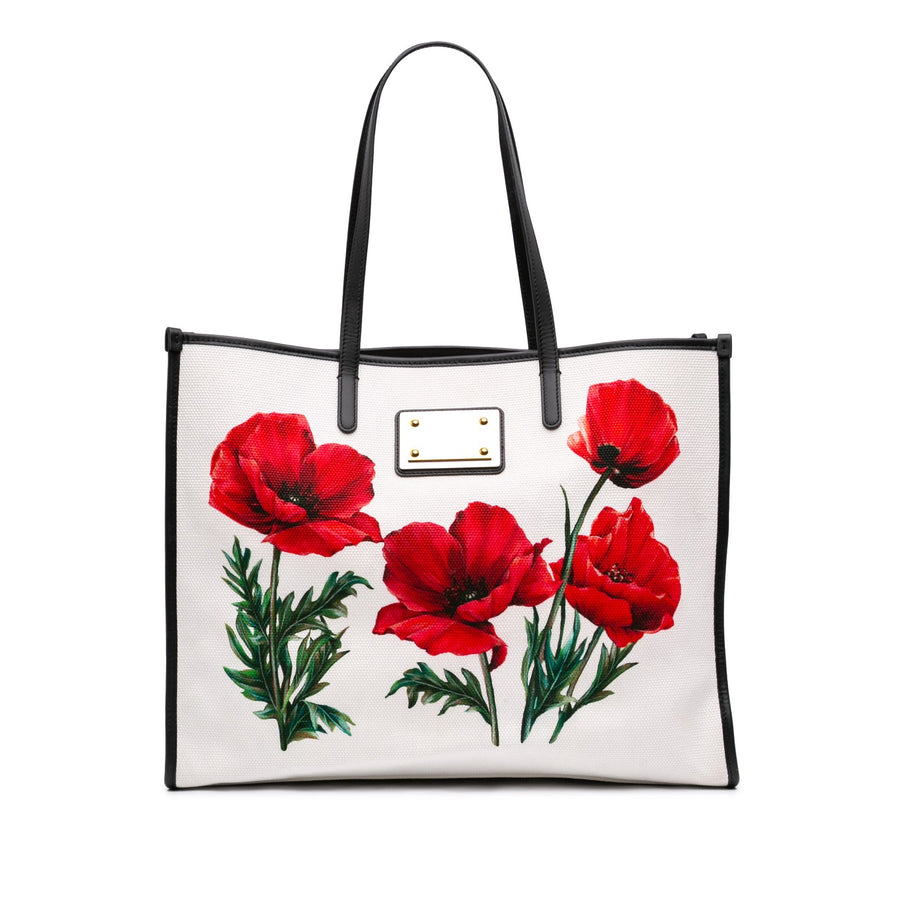 Dolce & Gabbana Canvas Floral Print Tote