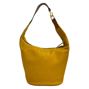 Marni Dark Yellow Brown Leather Shoulder