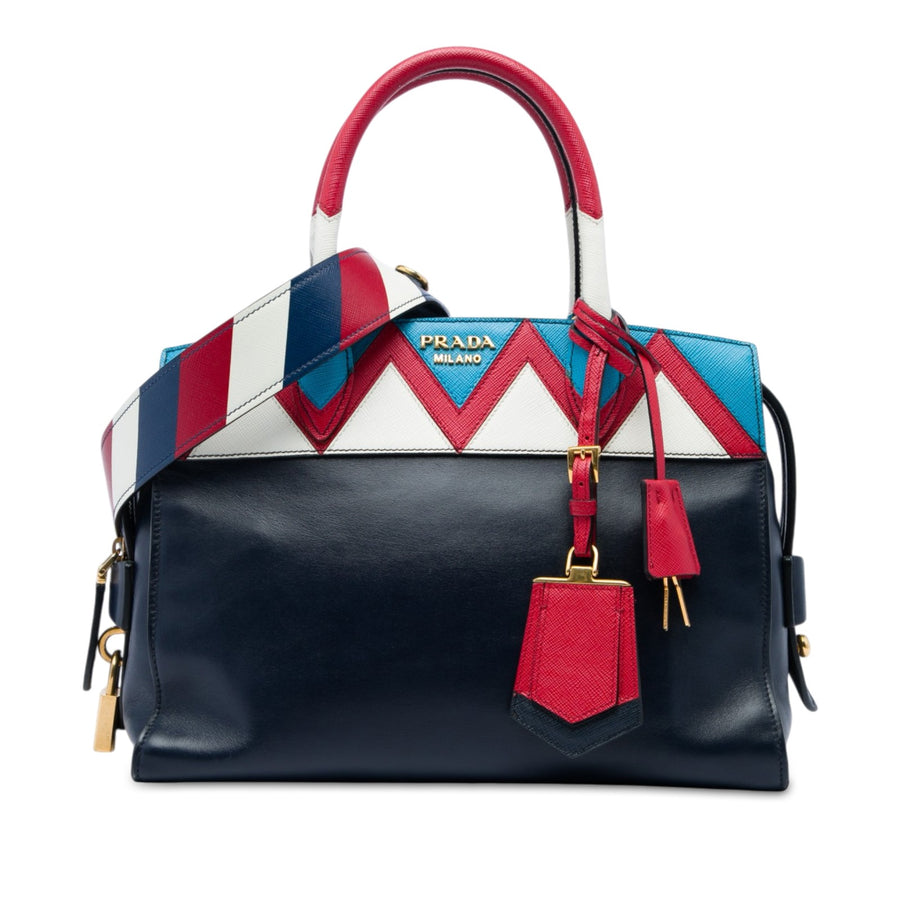Prada Medium Saffiano Trimmed City Calf