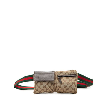 Gucci Gg Canvas Web Double Pocket Belt