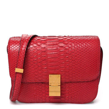 Celine Snakeskin Medium Classic Box Flap
